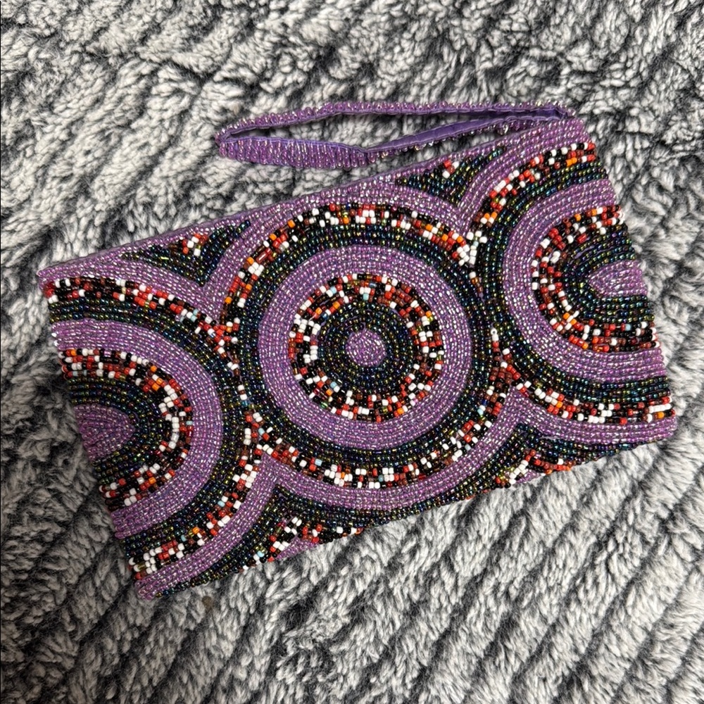 Colorful Handmade Beaded Clutch